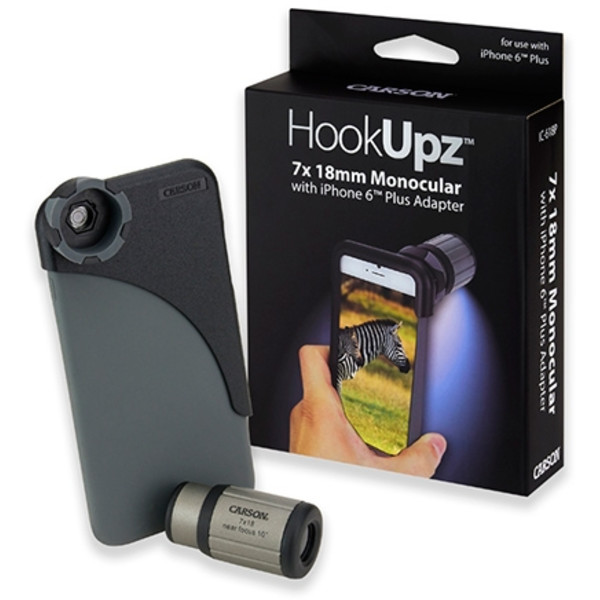 Carson Monokular HookUpz 7x18 Mono med adapter för smartphone iPhone 6 Plus