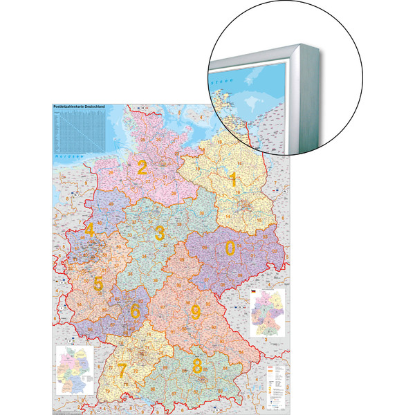 Stiefel Postnummerkarta för Tyskland att fästa och magnetisk