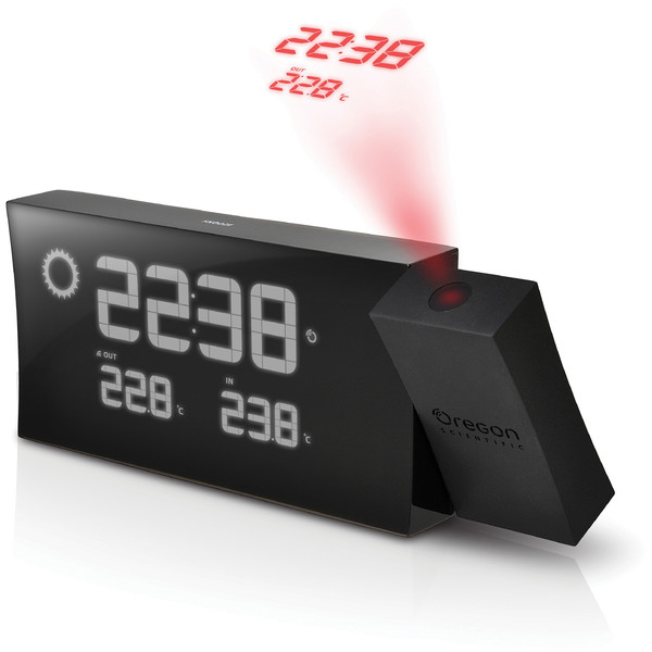Oregon Scientific Väderstation Prysma projektionsväckarklocka med väderprognos BAR 223P BLACK