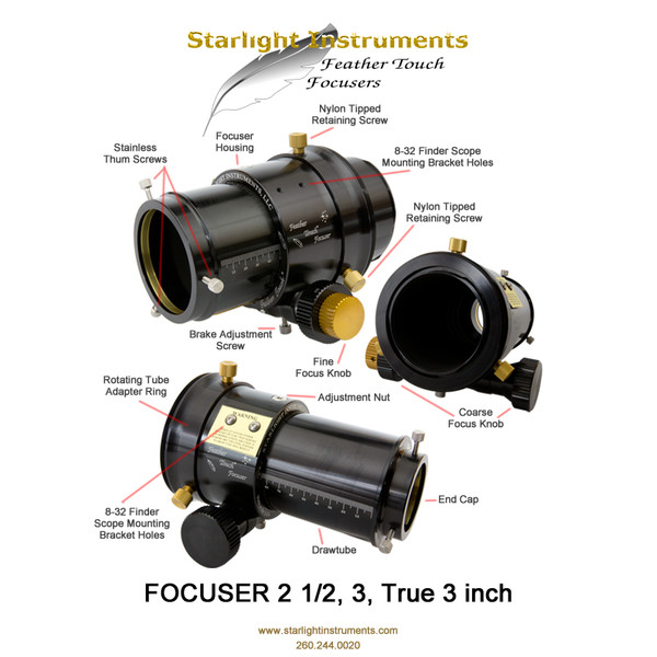 Starlight Instruments Fokuserare Feather Touch FTF2515HD 2,5" Dual Speed med 1,5" fokuseringsrör