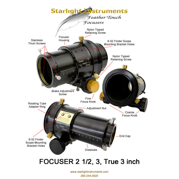 Starlight Instruments Feather Touch FTF2515HD 2,5" fokuserare med dubbla hastigheter och 1,5" fokuseringsavstånd