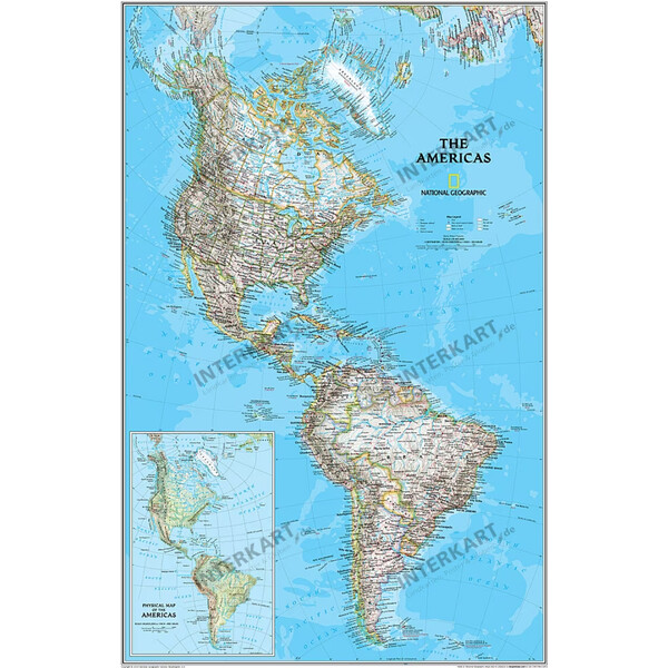 National Geographic Kontinentkarta continent map North and South America political (laminated)