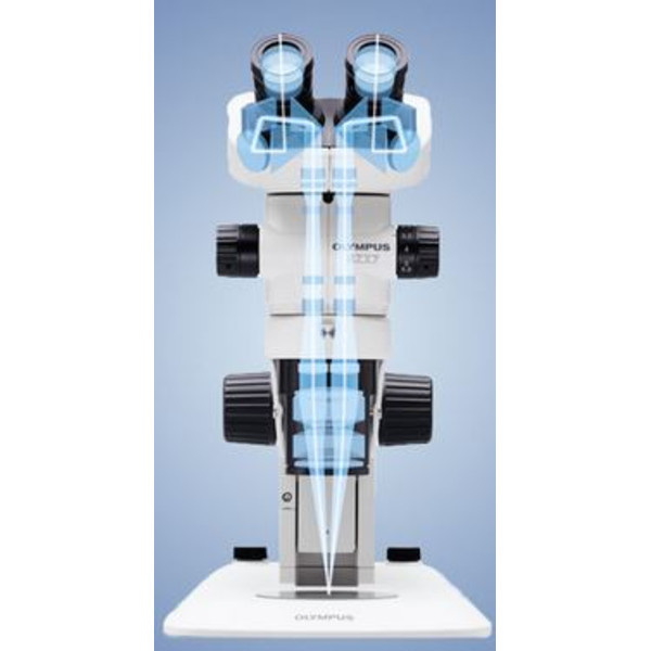 Evident Olympus Zoom-stereomikroskop Olympus SZX7 Transmitterat ljus, trino, achro, 1x, LED