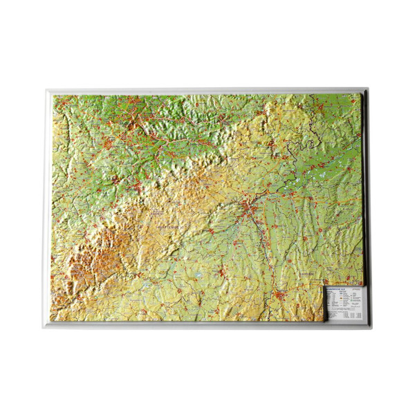 Georelief Regionkarta Swabian Alb liten, 3D-reliefkarta