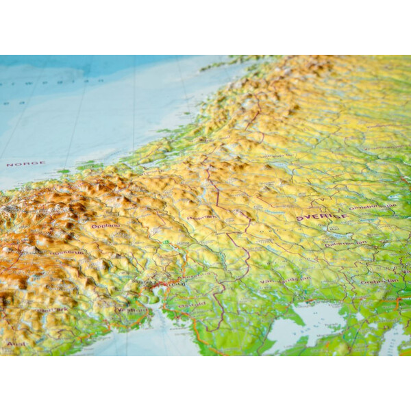 Georelief Regionkarta Skandinavien