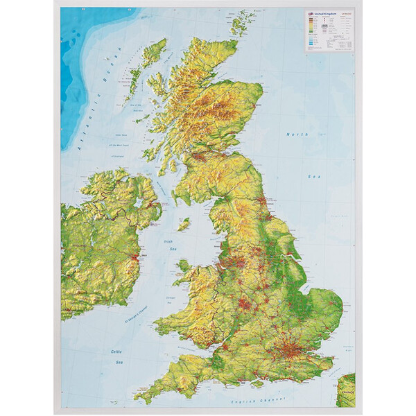 Georelief Storbritannien (57x77x2cm) 3D reliefkarta
