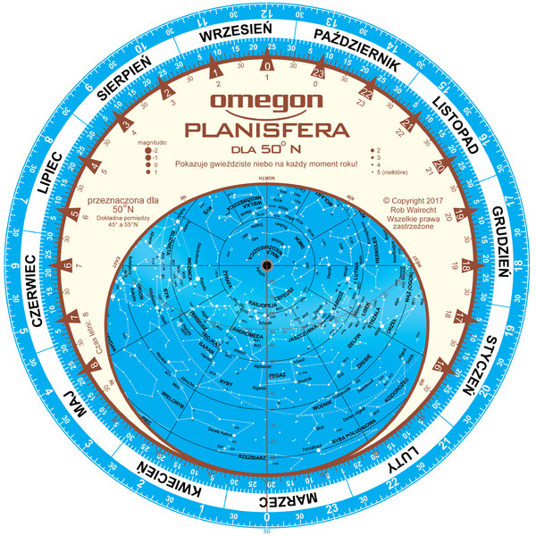 Omegon Stjärnkarta Obrotowa mapa nieba 25 cm / 50
