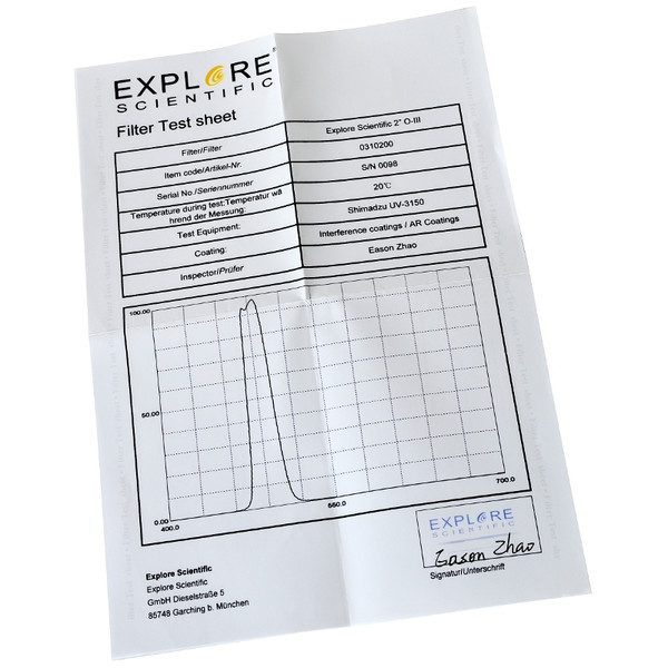 Explore Scientific Filter OIII 2"