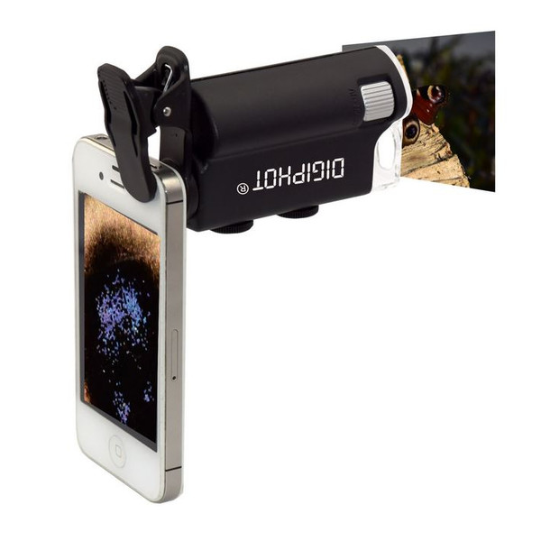 DIGIPHOT PM-6001 Fickmikroskop, smarttelefonklämma, 60x-100x