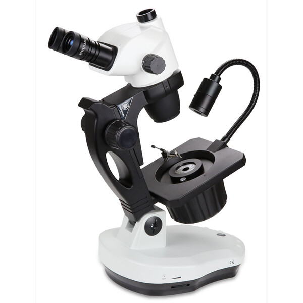 Euromex Zoom-stereomikroskop NZ.1703-GEML, NexiusZoom Evo, 6,5x till 55x, gemologi , 30W 6V Halogen genomlyst, LED 1W 1W infallande belysning