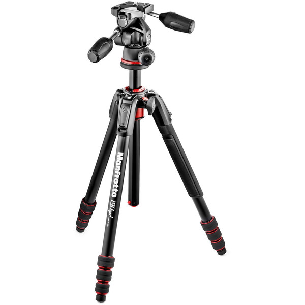Manfrotto Aluminium-trebensstativ MK190GOA4TB-3W med 3-vägs panoreringshuvud