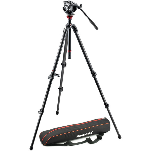 Manfrotto Kolfiber-trebensstativ MVH500AH,755CX3 med Lutningsbart videohuvud