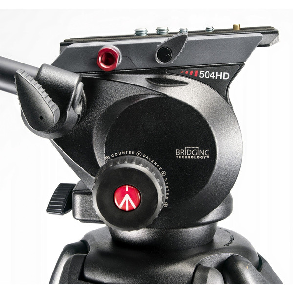 Manfrotto Kolfiber-trebensstativ 504HD,535K med Lutningsbart videohuvud och nivelleringsbricka