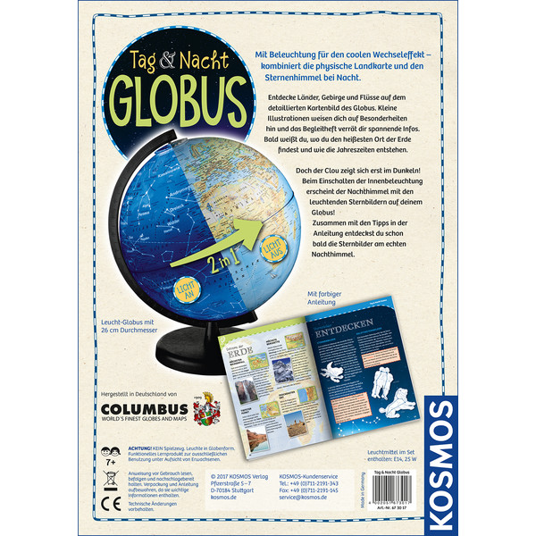 Kosmos Verlag Barnglob Tag und Nacht Globus 26cm