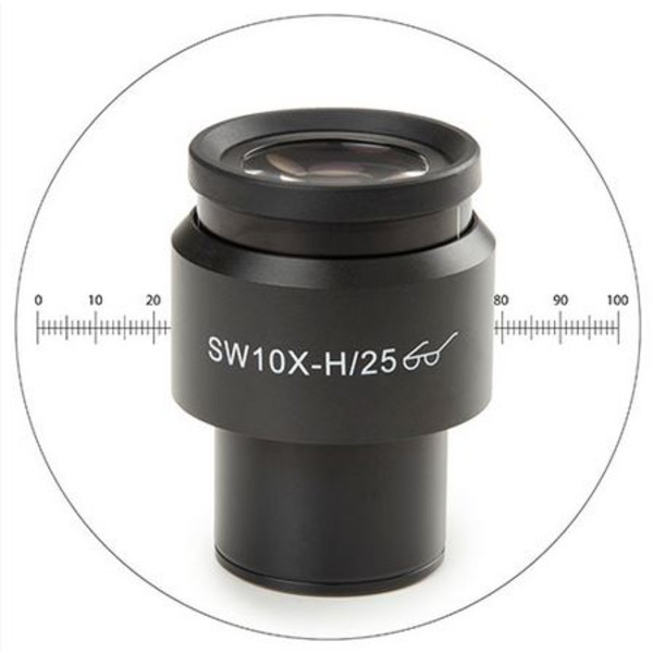 Euromex 10x/25 mm SWF, okular med 10/100 mikrometer och trådkors, Ø 30 mm, DX.6010-M (Delphi-X)