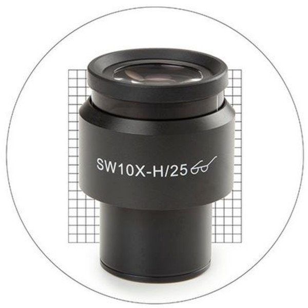 Euromex Okular för mätning 10x/25 mm SWF, 20 x 20 mätgaller, Ø 30 mm, DX.6010-SG (Delphi-X)