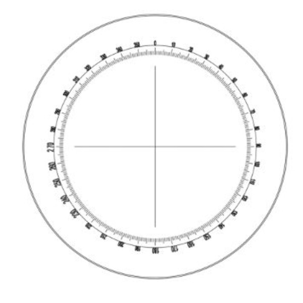 Motic Graticule gradskiva 360°/1°, hårkors, Ø23 mm (SMZ-140)