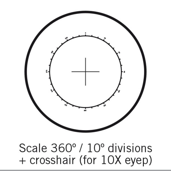 Motic Graticule 360°/10°, endast för 10X, Ø 25mm (SMZ-161)