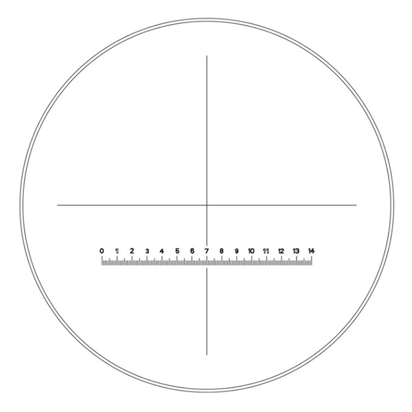 Motic Okular för mätning WF10X/23mm, skala (14mm i 140 delar) och hårkors