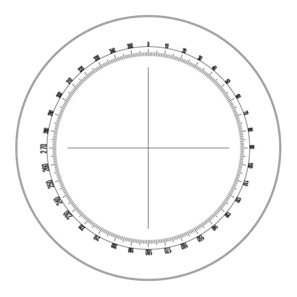 Motic Mikrometerokular Gradskiva WF10X/23mm, 360º, gradering 30º och hårkors