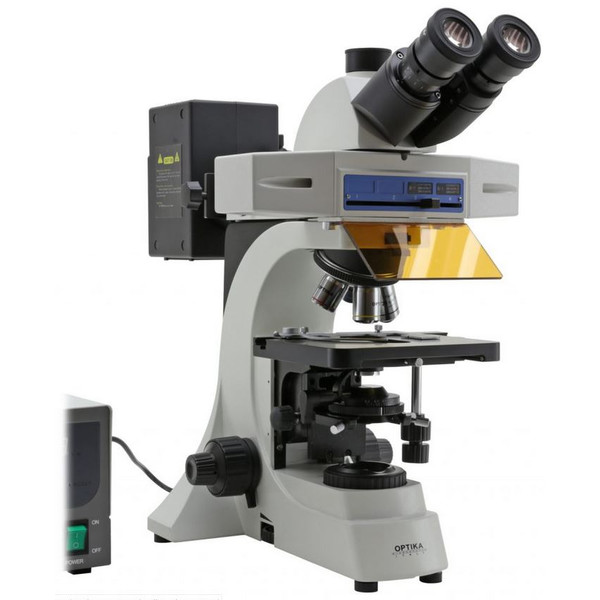Optika mikroskop B-510FL-UK, trino, FL-HBO, B&G-filter, W-PLAN, IOS, 40x-400x, UK