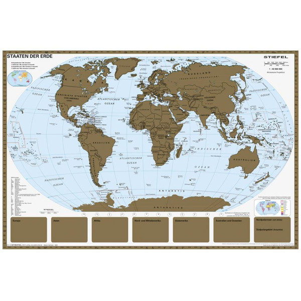 Stiefel Boots Världskarta Skraplapp Jordens stater