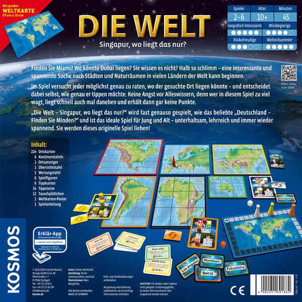 Kosmos Verlag Spel Världen - Singapore, var ligger det?