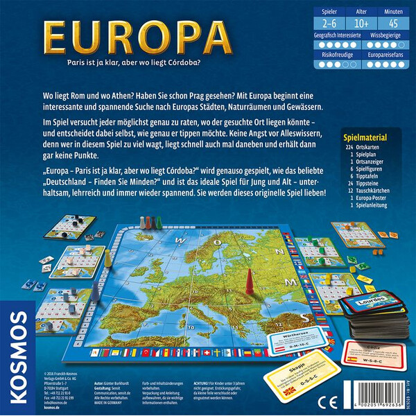 Kosmos Verlag Game Europa - Paris är klart, men var ligger Córdoba?