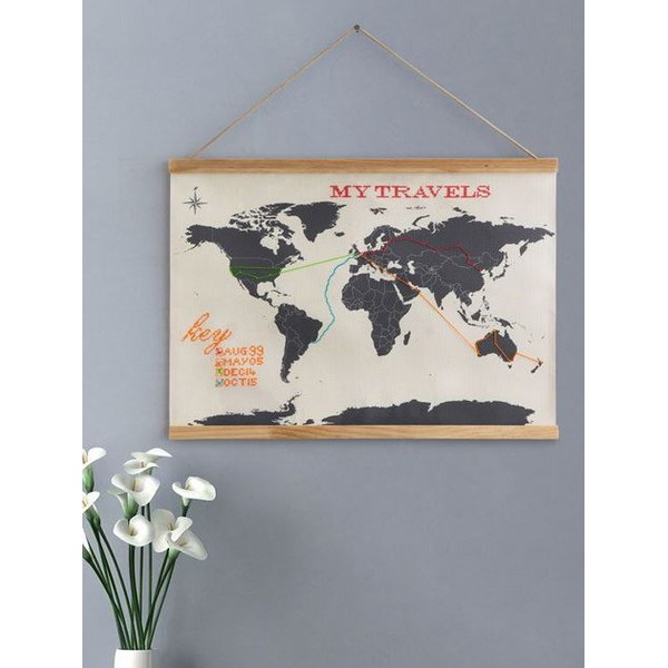 suck UK Cross Stick Världskarta Karta att brodera