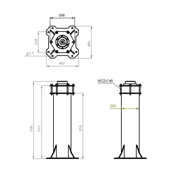 ASToptics Pelare HD-kolonn 219 mm för EQ6/AZEQ6 - svart