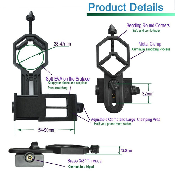 ASToptics Smartphone-adapter för spottingscope/teleskop