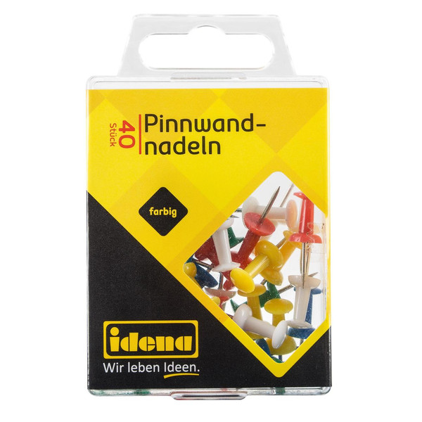 Idena Pinboard pins 40 stycken, blandade färger