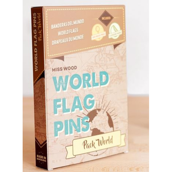 Miss Wood Världsflagga Pins Markeringsflaggor Förpackning Världen 100 stycken
