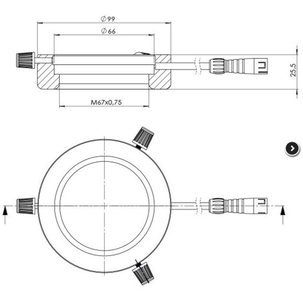 StarLight Opto-Electronics RL4-66 WW, varmvit (3.500 K), Ø 66mm