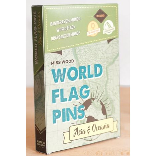 Miss Wood Världsflagga Pins Markeringsflaggor Asien & Oceanien 25 stycken