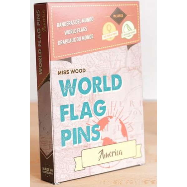 Miss Wood Världsflagga Pins Markör Flaggor Amerika 25 stycken