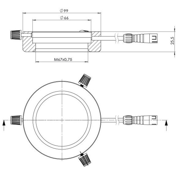 StarLight Opto-Electronics RL4-66-S4 R, segment, röd (620 nm), Ø 66mm