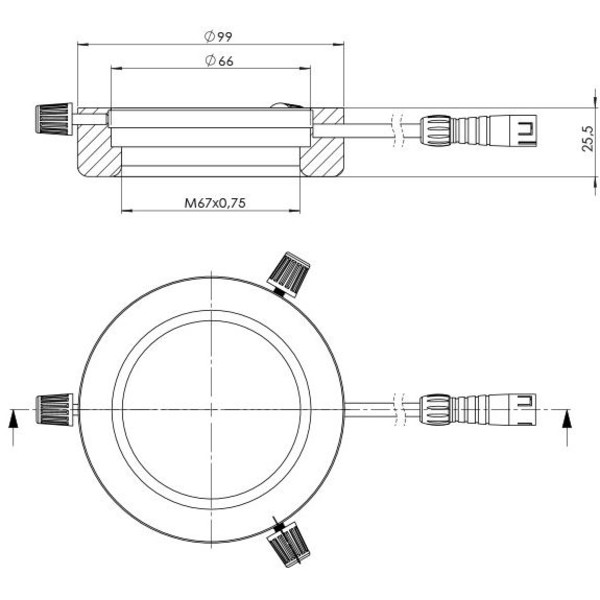 StarLight Opto-Electronics RL4-66-S4 R, segment, röd (620 nm), Ø 66 mm