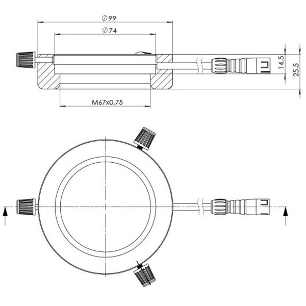 StarLight Opto-Electronics RL4-74 A, gul (590 nm), Ø 74mm