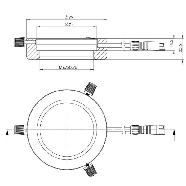 StarLight Opto-Electronics RL4-74-S4 B, segment, blått (470 nm), Ø 74mm