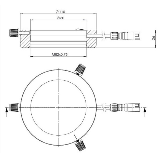 StarLight Opto-Electronics RL5-80 A, gul (590 nm), Ø 80mm