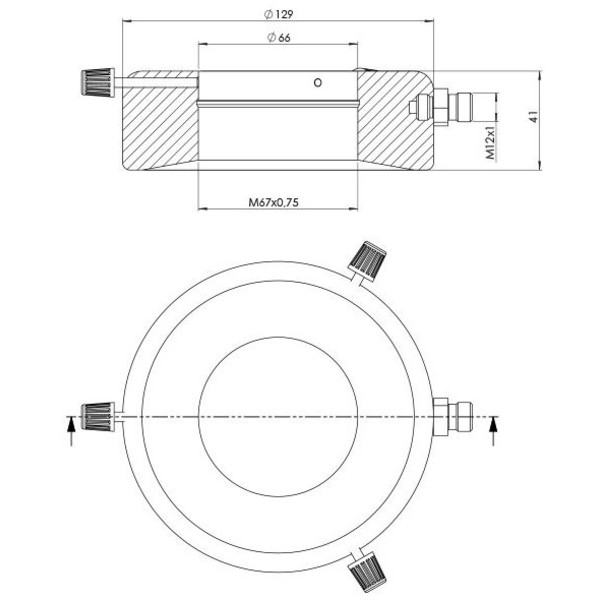 StarLight Opto-Electronics RL12-10s-24V A, spot, bärnsten (590 nm), M12-kontakt (4-polig), Ø 66mm