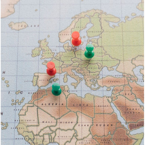 Miss Wood Världskarta Woody Karta Vattenfärg Fysisk L