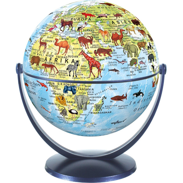 Miniglob Mini-Globus Dreh-Schwenk Globus Welt der Tiere 15cm