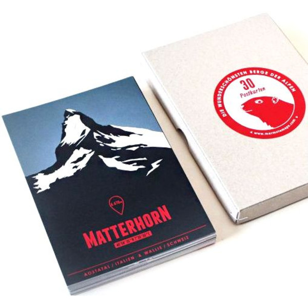 Marmota Maps Vykort Alpina berg Uppsättning om 30