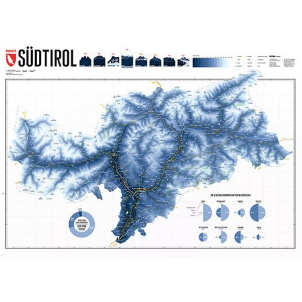 Marmota Maps Regionkarta Sydtyrolen Skidåkning Blå