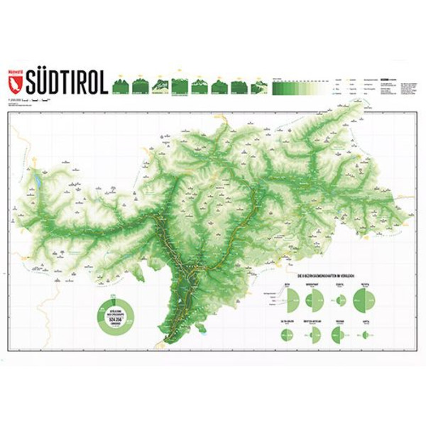 Marmota Maps Regionkarta Sydtyrolen Berg Grön