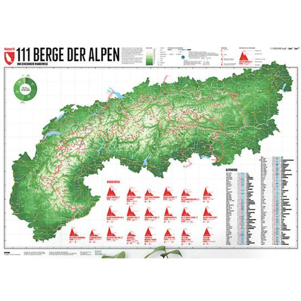 Marmota Maps Regionkarta Alpin karta 111 berg och 20 vandringsleder