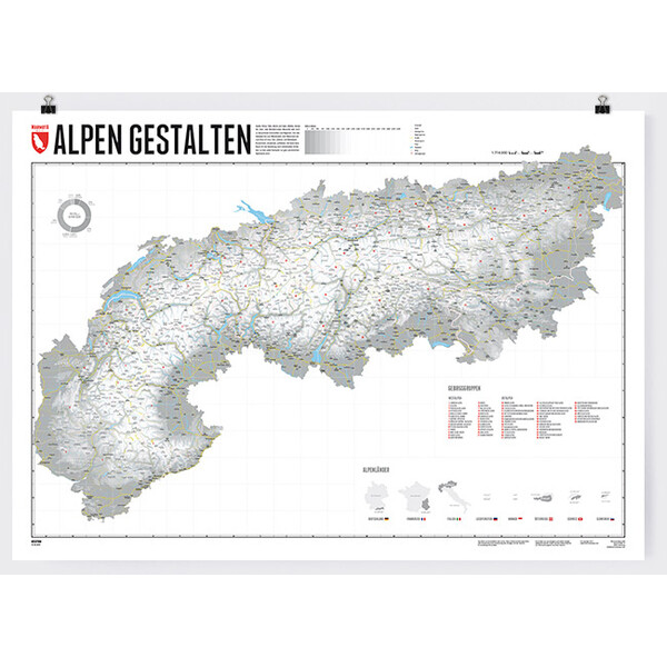 Marmota Maps Regionkarta Designa Alperna (100x70cm)