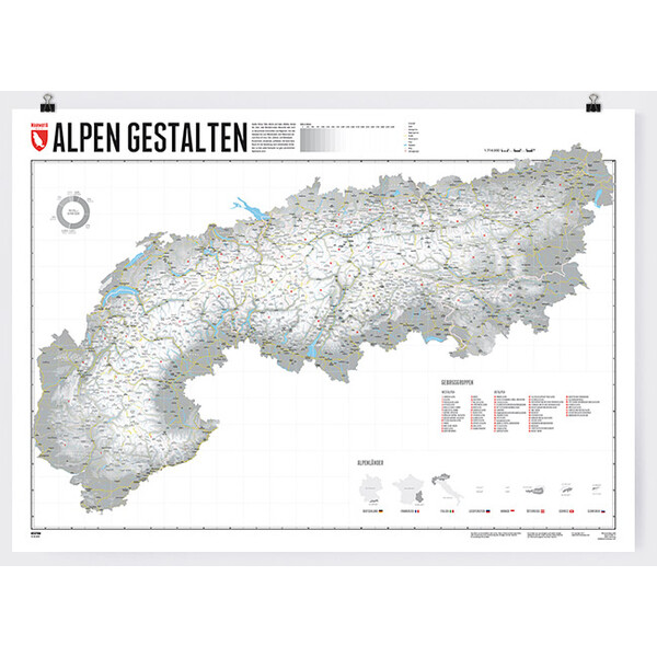 Marmota Maps Regionkarta Alperna design (140x100cm)